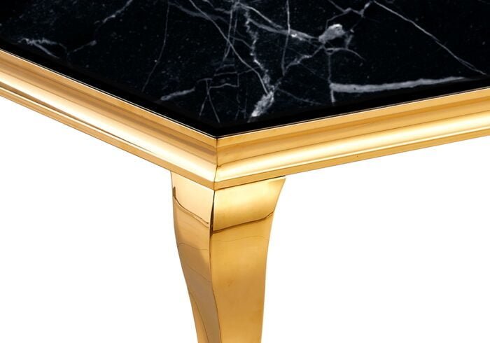 Table basse dorée marbre noir BAROQUE