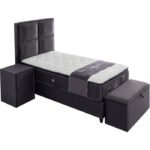 Banc bout de lit coffre avec rangement coloris gris design en velours L. 80 x P. 41 x H. 45 cm collection AMSTERDAM